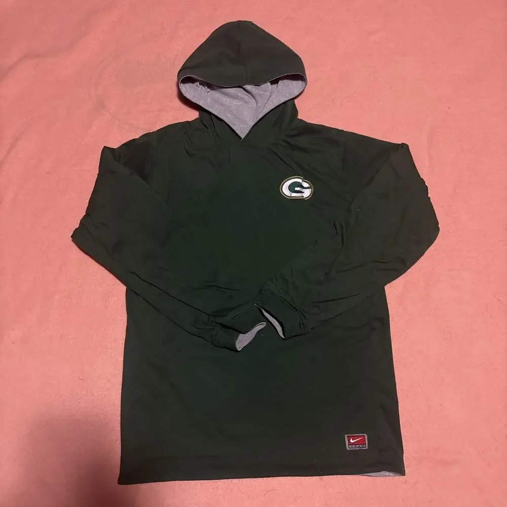 Vintage Green Bay Packers Nike Team reversible Hoodie Youth XL Green Gray